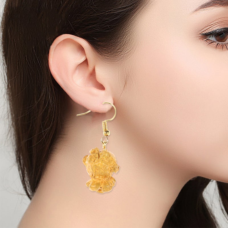 Popcorn Eardrops Fake Funny Spoof Personalized Small Beautiful Jewelry Eardrop Earring for Woman (Yellow Ear Hook Pattern) - Image 3