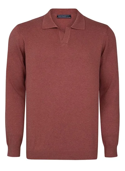 FELIX HARDY Polo collar long sleeve jumper