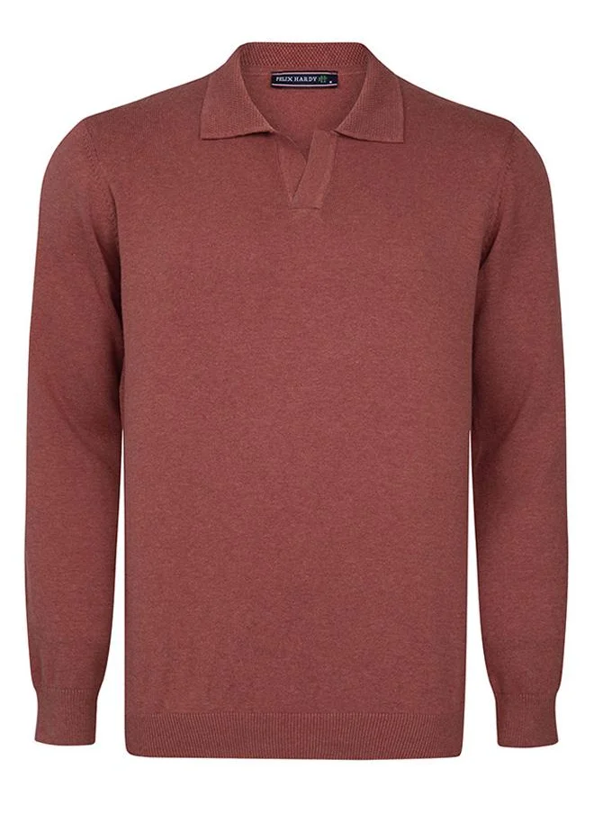 FELIX HARDY Polo collar long sleeve jumper
