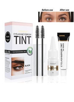 Eyelash & Eyebrow Tint Kit for Professional Only, Long Lasting Waterproof Easy to Use 2-In-1 Lash Tint Kit, Hair Color Kit Lasts Up to 6 Weeks for Salon Home DIY Use 7ml