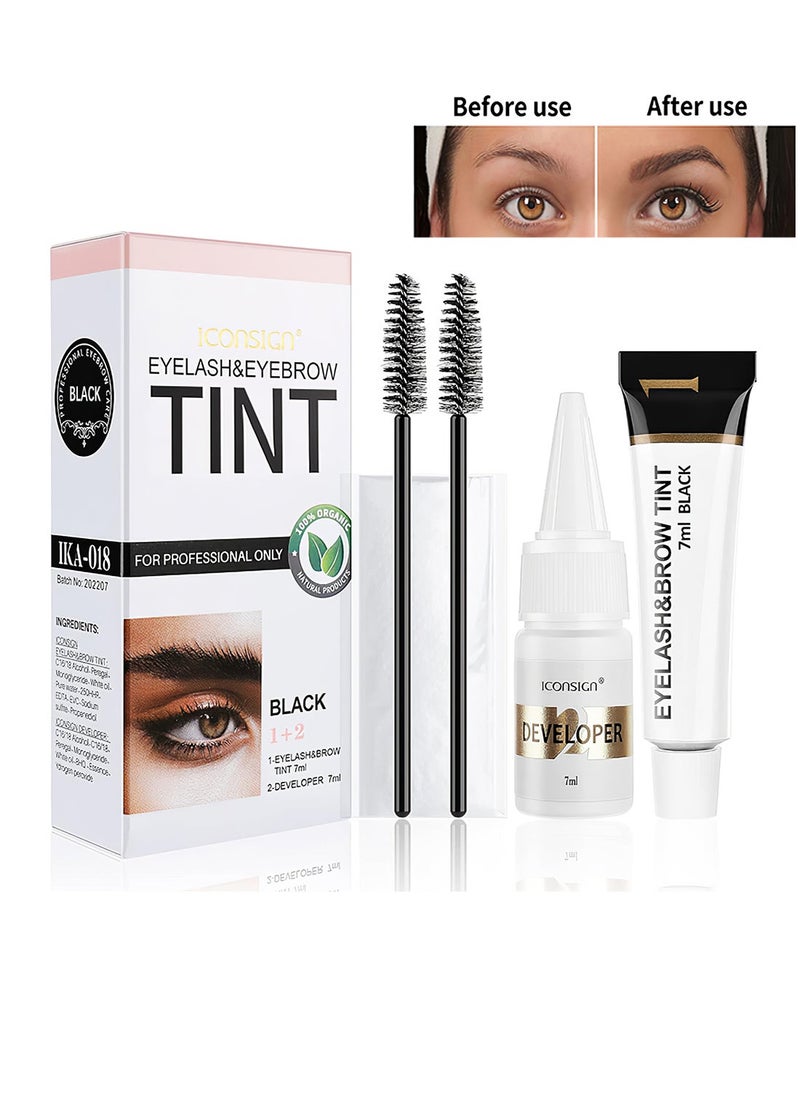 ICONSIGN - Eyelash & Eyebrow Tint Kit for Professional Only, Long Lasting Waterproof Easy to Use 2-In-1 Lash Tint Kit, Hair Color Kit Lasts Up to 6 Weeks for Salon Home DIY Use 7ml - Image 1