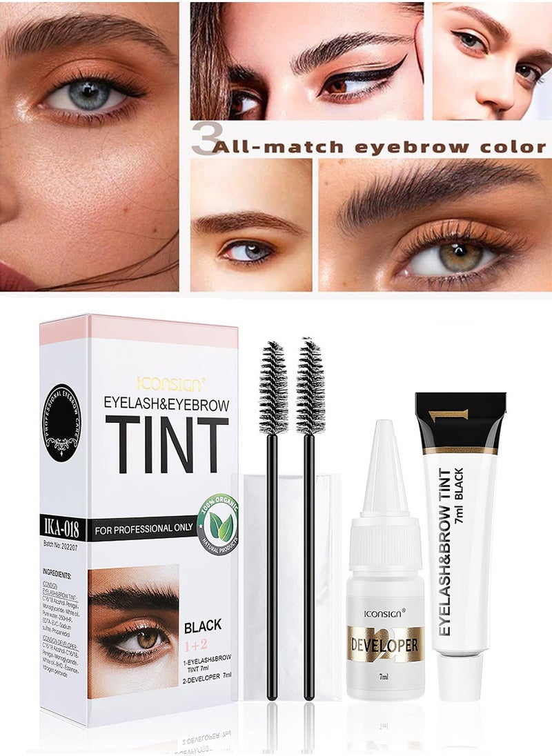 ICONSIGN - Eyelash & Eyebrow Tint Kit for Professional Only, Long Lasting Waterproof Easy to Use 2-In-1 Lash Tint Kit, Hair Color Kit Lasts Up to 6 Weeks for Salon Home DIY Use 7ml - Image 1