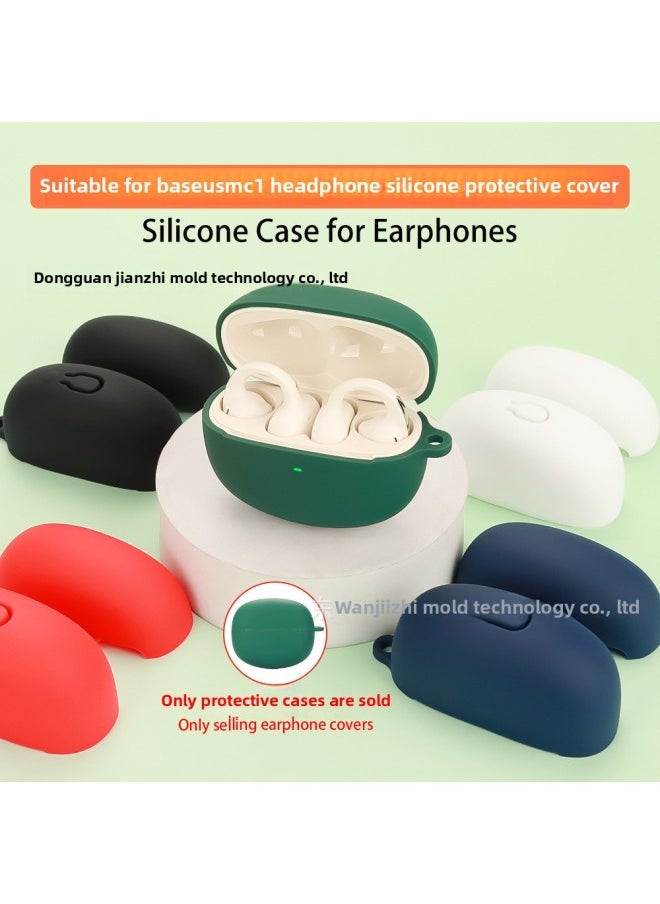 Baseus MC1 Small Cloud Earphone Case Silicone Soft Rubber Protective Cover Anti-Fall Charging Case Empty Box Compatible-Color:white-Model:Baseus MC1 Little Cloud