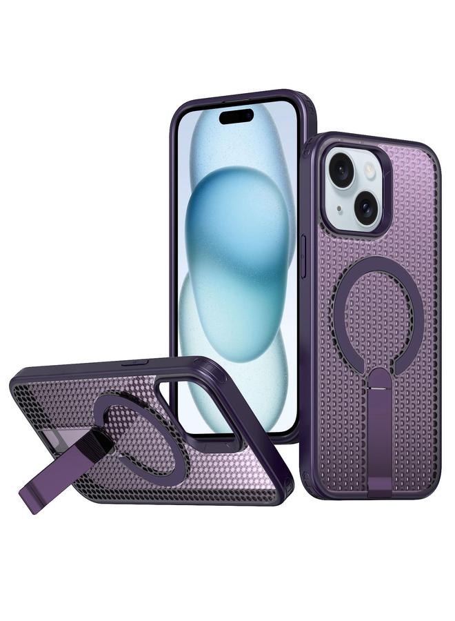 S-TOP Case For iPhone 15 Honeycomb Cooling MagSafe Holder Phone Case - Image 1