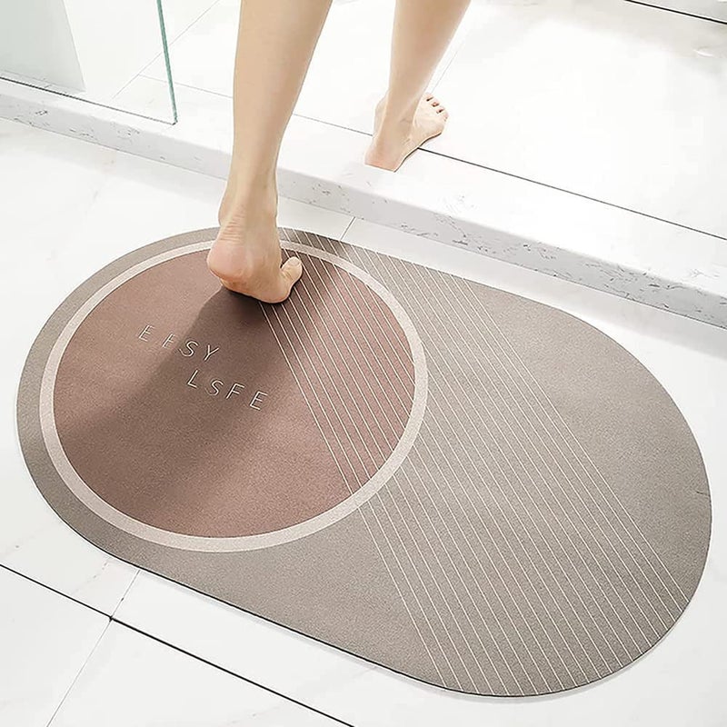 Pekos Large Bathroom Mat WaterAbsorbing Bath Mat QuickDrying Mat NonSlip Mat Household Carpet Mat Super Water Absorbent Floor Mat AntiSlip Doormat Carpet 58 x 38 cmMulticolor Easy - Image 1