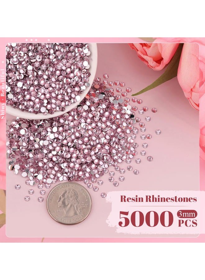 BELLEBOOST 5000PCS 3mm Resin Rhinestones in Bulk (Light Pink), Bedazzling Flatback Crystals Rhinestones for Crafting DIY Nail Decoration, Gems Diomand Charms for Tumbler Shoes Clothing Fabric - Image 2
