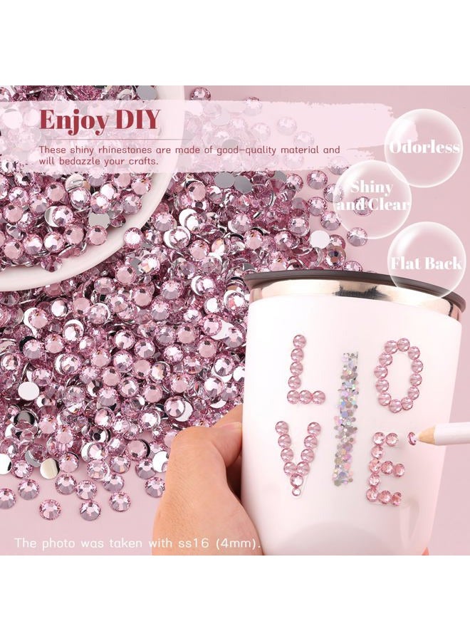 BELLEBOOST 5000PCS 3mm Resin Rhinestones in Bulk (Light Pink), Bedazzling Flatback Crystals Rhinestones for Crafting DIY Nail Decoration, Gems Diomand Charms for Tumbler Shoes Clothing Fabric - Image 4