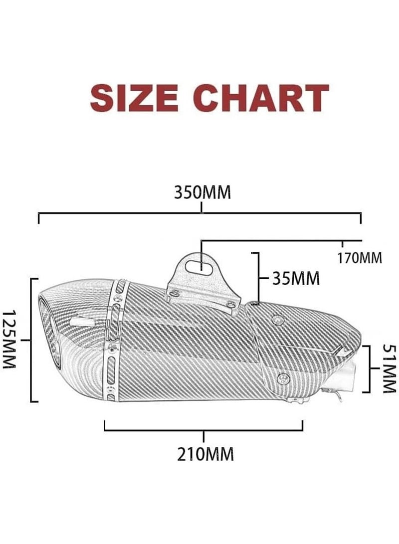 H107 Universal Motorcycle Exhaust Pipe Muffler 51mm Motocross Escape Pipe DB Killer Exhaust Pipe - Image 5