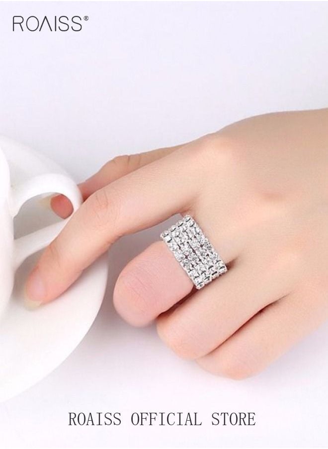 roaiss 4-Piece Set of Jewelry Diamond Necklace Earrings Ring Bracelet  European Style Elegant and Noble Jewelry  Gift  - Image 5