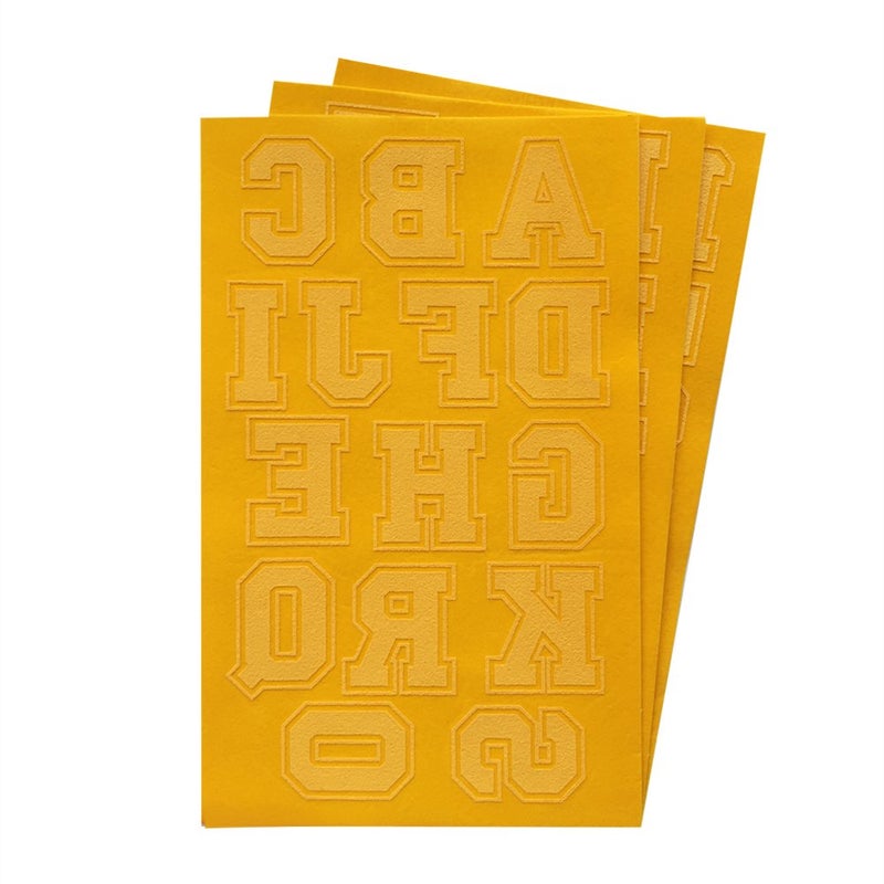 Iron on Transfer Flock Letter Number 134Inch for Clothing Gold 3 Sheet