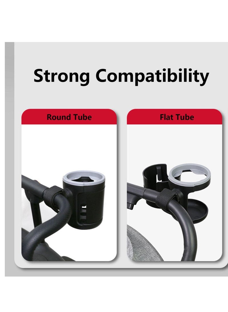 SYOSI Cup Holder for Walker,360 Degrees Rotation Stroller Organizer Cup Holder, 2 in 1 Cup Holder - Universal Bike Water Bottle Holders for Bicycle, Stroller, Scooter, Walker, Wheelchair - Image 5