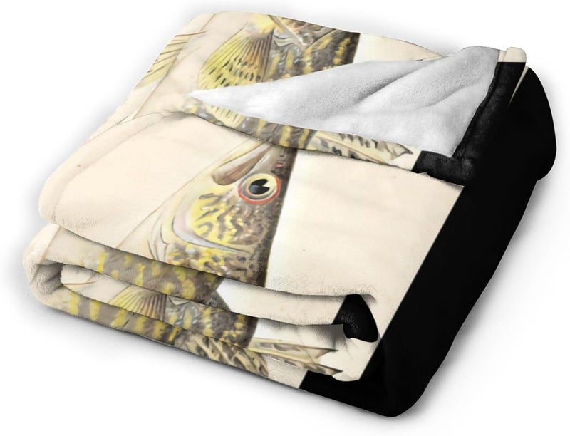 Fun Walleye Pike Flannel 50"X40" Blanket - Soft and Light All Season Comfort Blanket - Travel, Home Décor - Image 2