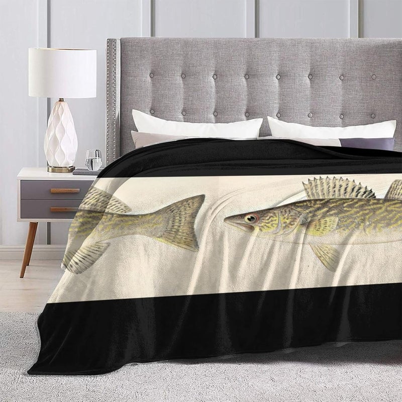Fun Walleye Pike Flannel 50"X40" Blanket - Soft and Light All Season Comfort Blanket - Travel, Home Décor - Image 4