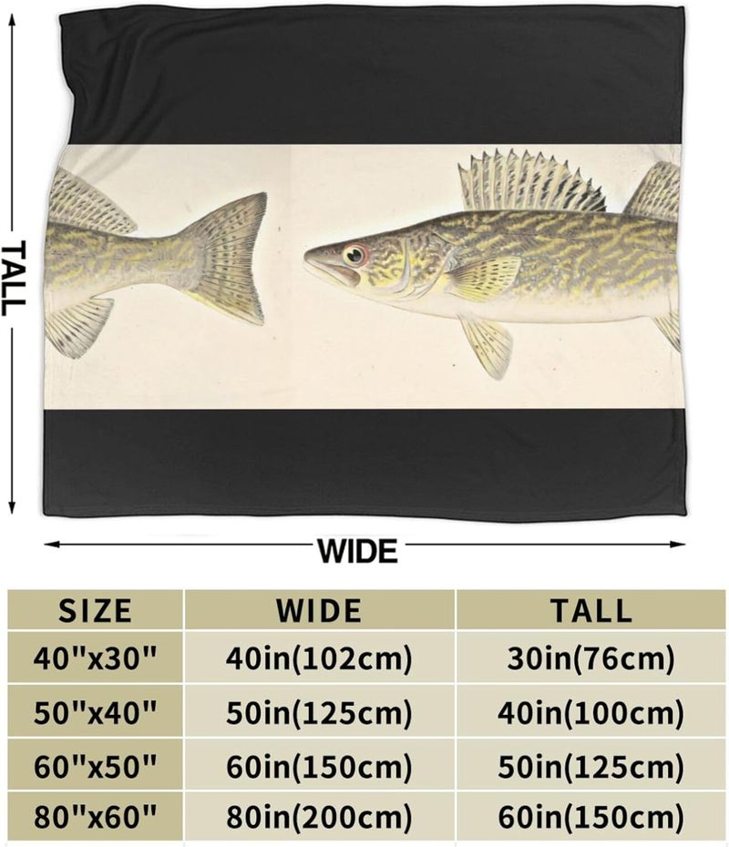 Fun Walleye Pike Flannel 50"X40" Blanket - Soft and Light All Season Comfort Blanket - Travel, Home Décor - Image 3