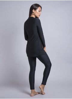 Vicino Venino 2-piece burkini swimsuit set made of Lycra - different cut, distinctive and comfortable shape, available in different sizes, black color  - Image 2