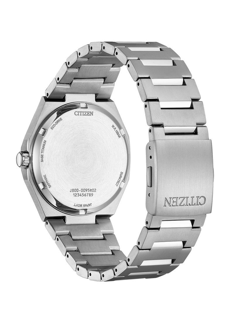 سيتيزن Zenshin Eco-Drive Men’s Watch AW0130-85L, 40 mm Blue Dial, Super Titanium Case & Bracelet, 100 m Water Resistance - Image 4