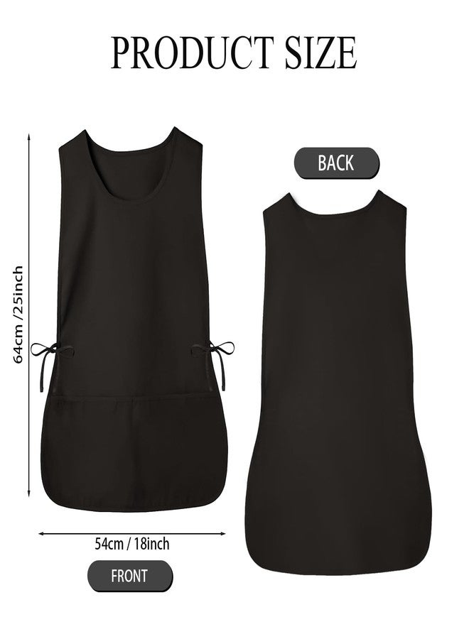 RRBXIA Smock Apron Cobbler Apron with Side Ties and 2 Deep Pockets Unisex Apron for work kitchen (Black, Regular) - Image 4