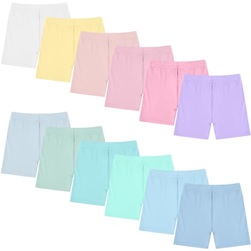 Boyiee 12 Pack Girls Shorts Toddler Bike Shorts Dance Gymnastics Yoga Safety Active Under Dress Pants(2-3 Years,Light Color) - Image 1
