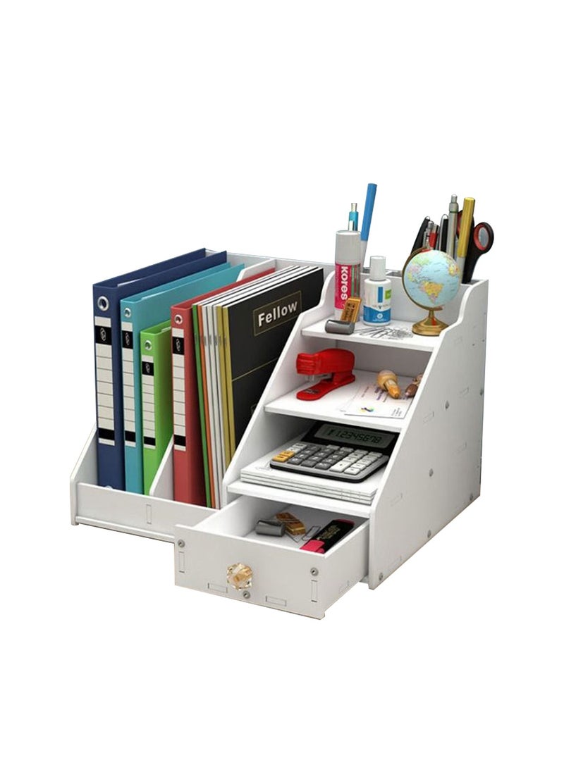 Kidle l File Holder Pen Holder and Drawer Multifunctional Supplies Organizer Desktop Mail Sorter Hanging Chart Letter Tray Study Room Home  - Image 1