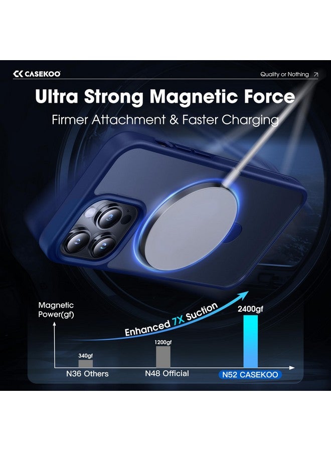 CASEKOO CASEKOO Designed for iPhone 14 Pro Max Case with Magnetic Invisible Stand [Military Drop Protection] [Compatible with MagSafe] Shockproof Slim Translucent Matte Promax Case 6.7 Inch, Blue  - Image 1