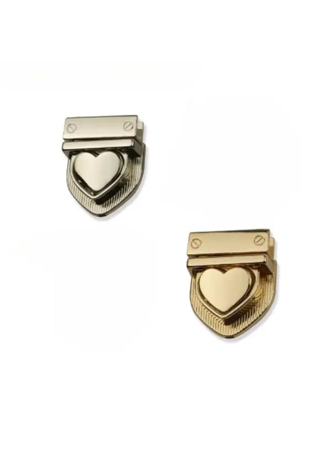 Silvery Heart Pendant Metal Press Lock Clasp For Handbags Bags Purses - Image 3