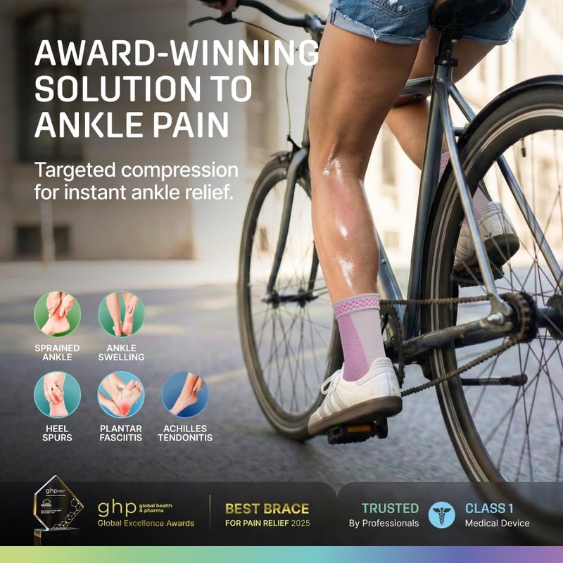 Modvel Foot & Ankle Brace Socks for Sprained Ankle Compression Sleeve - Plantar Fasciitis Relief Brace, Foot Support for Women & Men - Tendonitis & Arthritis Foot Sleeve, Stabilizing Ankle Wrap - Image 2