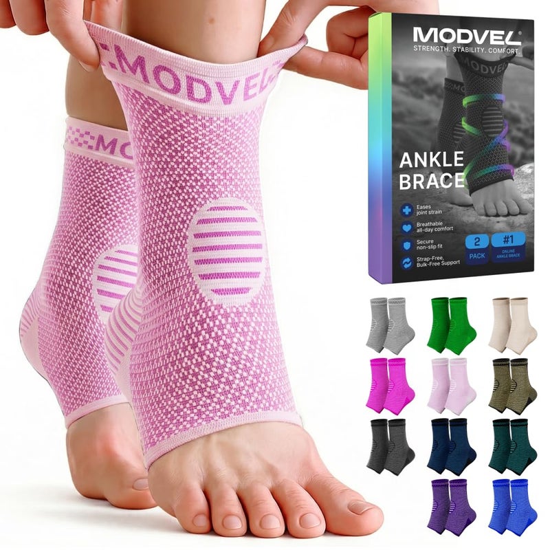 Modvel Foot & Ankle Brace Socks for Sprained Ankle Compression Sleeve - Plantar Fasciitis Relief Brace, Foot Support for Women & Men - Tendonitis & Arthritis Foot Sleeve, Stabilizing Ankle Wrap - Image 1