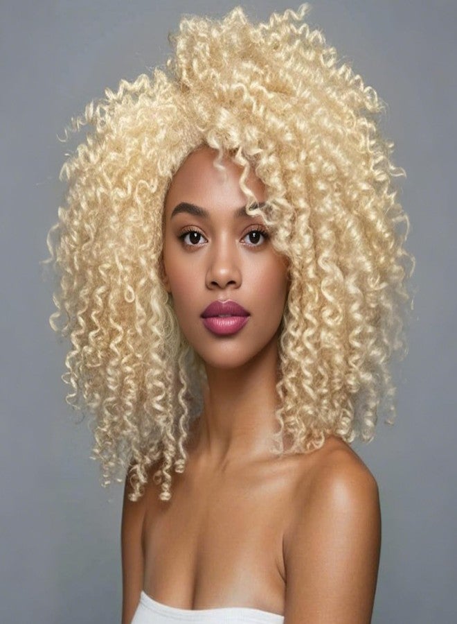 MIMAN 6 Packs 8 Inch Light Blonde Short Crochet Braids Passion Twist Marlybob Jerry Curl Crochet Hair Braided Kinky Curly Synthetic Hair Extention for Black Women DIY Bun Braided Ponytail Hairstyle - Image 1