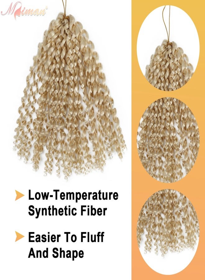 MIMAN 6 Packs 8 Inch Light Blonde Short Crochet Braids Passion Twist Marlybob Jerry Curl Crochet Hair Braided Kinky Curly Synthetic Hair Extention for Black Women DIY Bun Braided Ponytail Hairstyle - Image 4