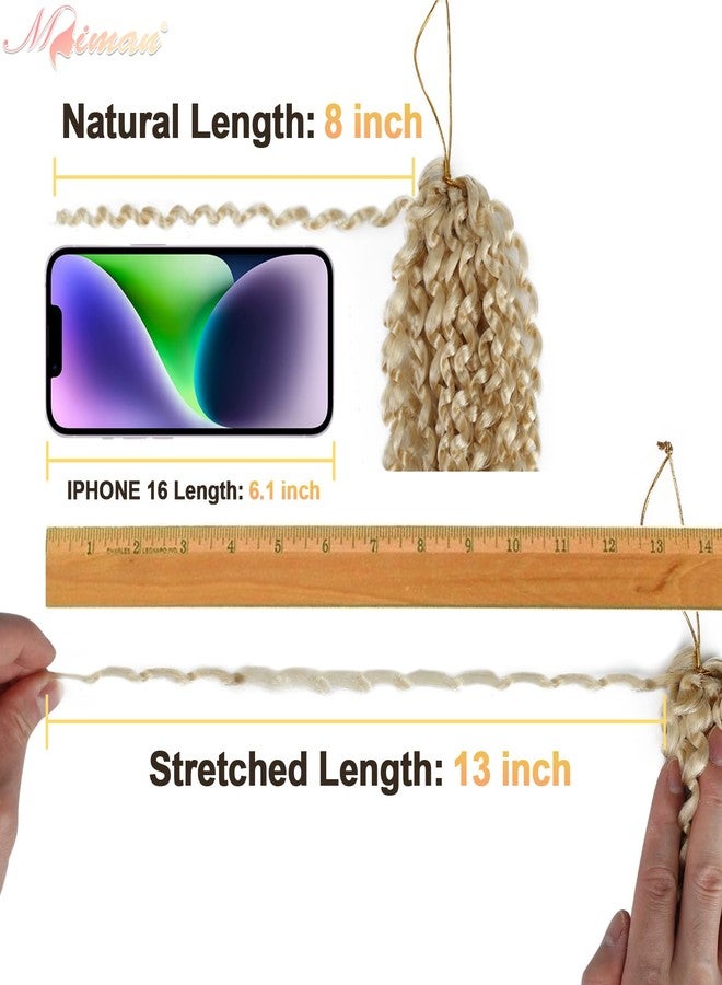 MIMAN 6 Packs 8 Inch Light Blonde Short Crochet Braids Passion Twist Marlybob Jerry Curl Crochet Hair Braided Kinky Curly Synthetic Hair Extention for Black Women DIY Bun Braided Ponytail Hairstyle - Image 3