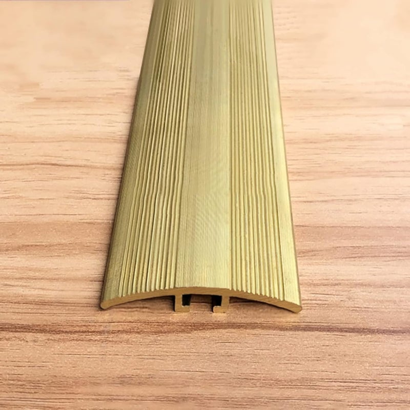 Doorway Uneven Floor Transition Strip, 40 Inch Pure Brass Flooring Transition Strips, Decorative Threshold Floor Joining Strip, LVT/Vinyl/Tile/Wood/Laminate Flooring Joining Strips - Image 1