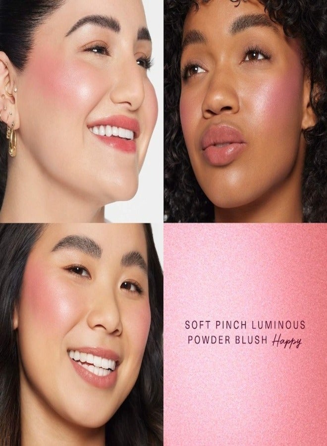 Rare Beauty Rare Beauty Soft Pinch Luminous Powder Blush – Happy (Cool Pink, 2.8g) | Radiant Finish, Buildable Coverage, Lightweight, Long-Lasting, Vegan & Cruelty-Free  - Image 2