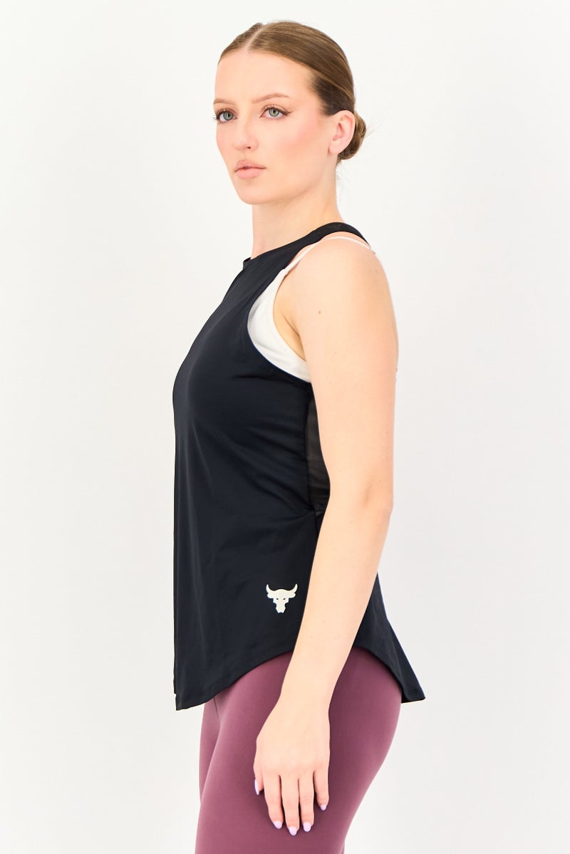 UNDER ARMOUR Women Sportswear Fit Sleeveless Training Tank Top, Black - Image 4