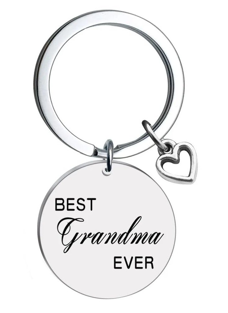 SOLDOUT Stainless Steel Key Holder with Heart Shaped Pendant Family Best Grandma Ever Keychain For Grandmother  - Image 1