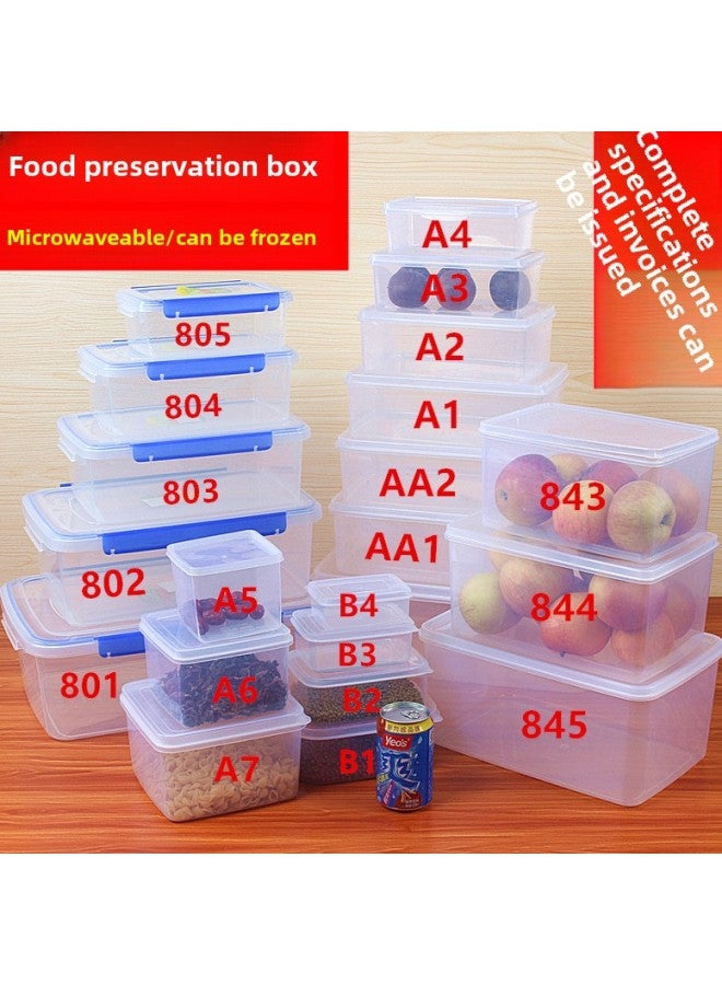 Direct Supply Preservation Box Plastic Transparent Storage Box Rectangular Refrigerator Special Food Grade Commercial Kitchen With Lid-Specifications:Model 805(1.4 Litres) With Blue Double Buckle And Sealing Ring Buy 10 Get One Free  - Image 3