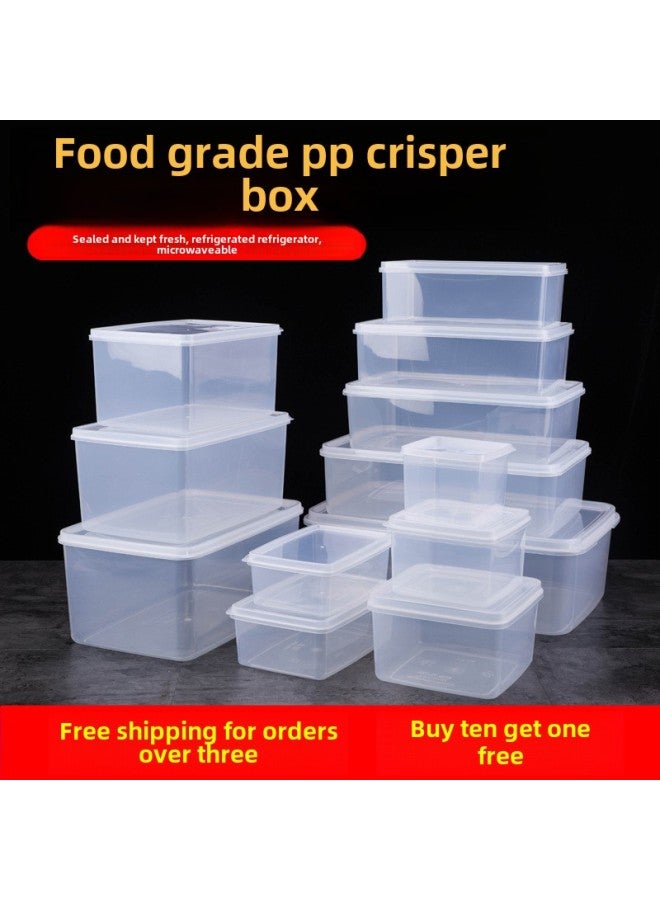 Direct Supply Preservation Box Plastic Transparent Storage Box Rectangular Refrigerator Special Food Grade Commercial Kitchen With Lid-Specifications:Model 805(1.4 Litres) With Blue Double Buckle And Sealing Ring Buy 10 Get One Free  - Image 2