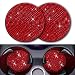 CERITORN Bling Cup Holder Insert Coaster 275 inch Silicone AntiSlip Shockproof Universal Fashion Car Interior Accessories for Women Red 2 PCS - Image 2