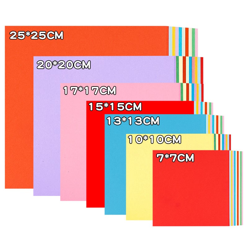 Colored Origami Paper for Children – 10 Colors, 7cm to 25cm, Virgin Wood Pulp - Image 3