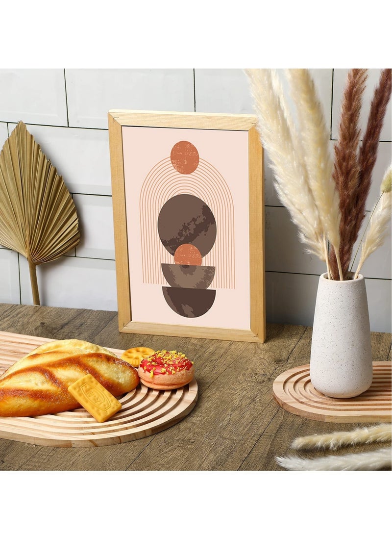 Captaintech 2 Pcs Decorative Wood Cutting Board Wooden Board Rainbow Shaped Wood Serving Board Boho Cutting Board Decor Serving Trays for Home Kitchen Decoration (11.81 x 9.84 Inch, 5.91 x 5.91 Inch, Pine) - Image 2