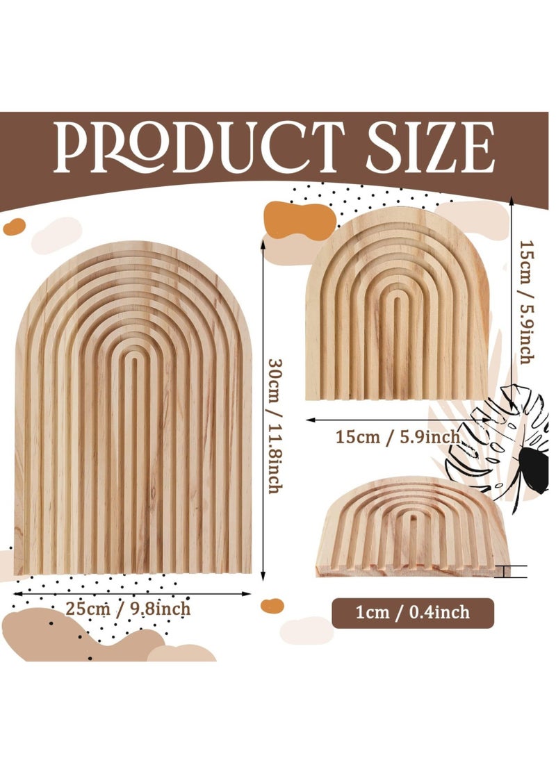 Captaintech 2 Pcs Decorative Wood Cutting Board Wooden Board Rainbow Shaped Wood Serving Board Boho Cutting Board Decor Serving Trays for Home Kitchen Decoration (11.81 x 9.84 Inch, 5.91 x 5.91 Inch, Pine) - Image 4