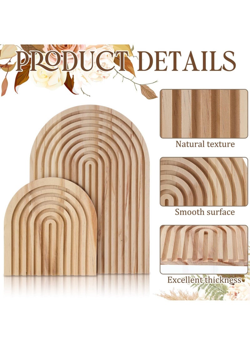 Captaintech 2 Pcs Decorative Wood Cutting Board Wooden Board Rainbow Shaped Wood Serving Board Boho Cutting Board Decor Serving Trays for Home Kitchen Decoration (11.81 x 9.84 Inch, 5.91 x 5.91 Inch, Pine) - Image 5