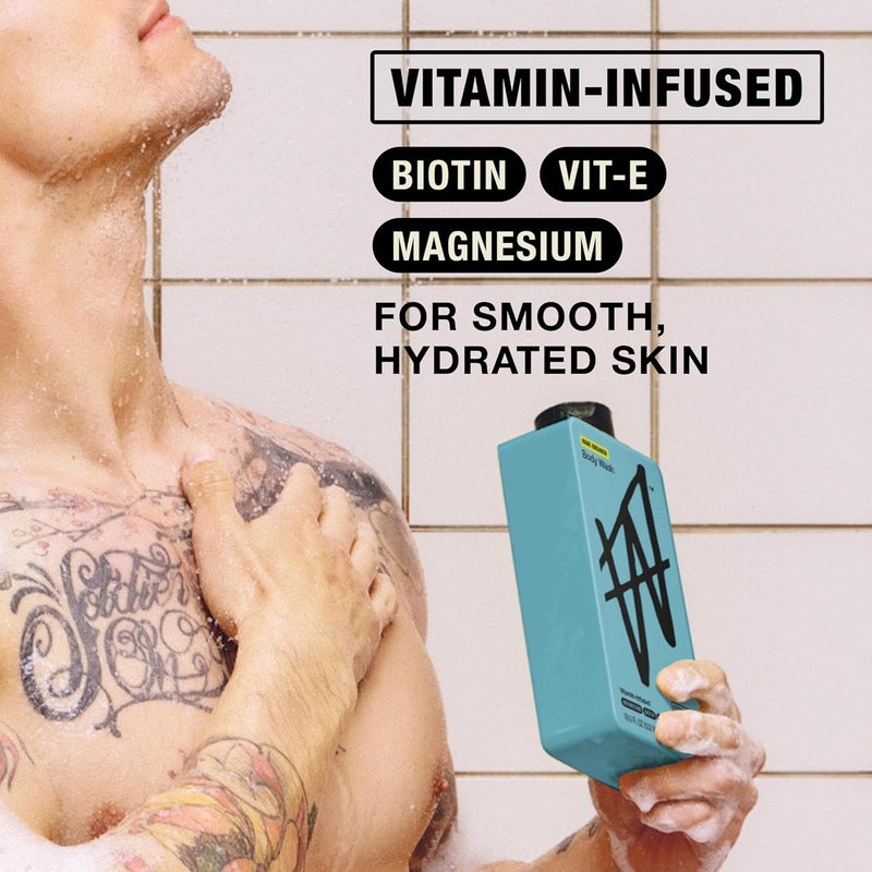 W By Jake Paul Exfoliating Body Wash for Men VitaminInfused Hydrating Shower Gel Wave Breaker 18 fl oz - Image 4