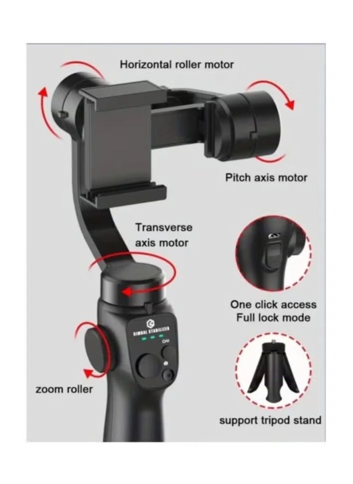 TIGER - Gimbal F10 3-Axis Stabilizer Tripod for Smartphone – Smooth Video Recording, Easy Setup, Professional Stability, Adjustable Angles, Built-In Bluetooth, Perfect for Vlogging, Live Streaming, and Photography - Image 1