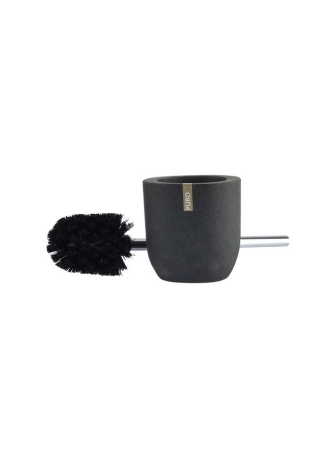 Wenko Puro Contemporary Design Polyresin Toilet Brush With Holder Anthracite And Silver 22025100 - Image 1