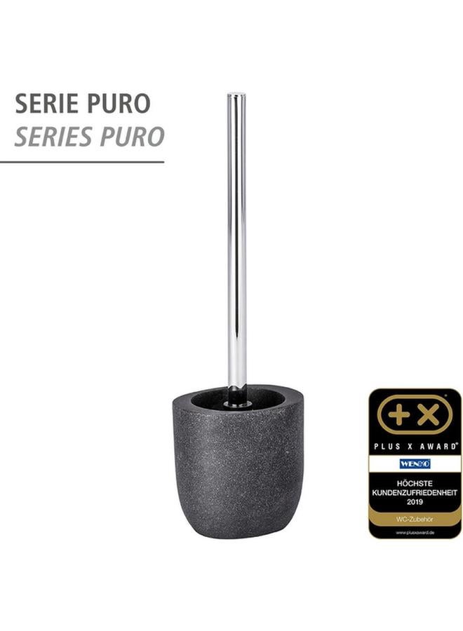 Wenko Puro Contemporary Design Polyresin Toilet Brush With Holder Anthracite And Silver 22025100 - Image 5