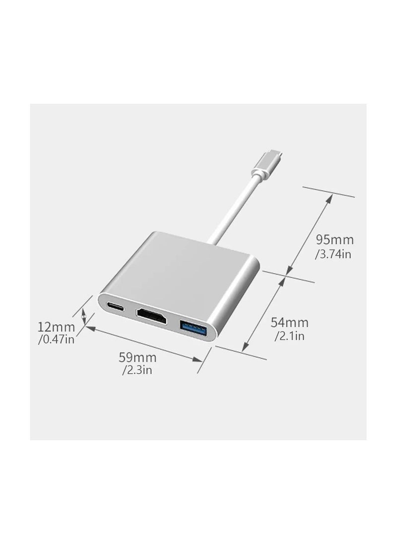 ماركة غير محددة محول  USB C متعدد الوظائف 3 في 1 من نوع type C مع USB  و Macbook مفيد في المكتب و التدريس و للاجهزة ماك بوك  - Image 5