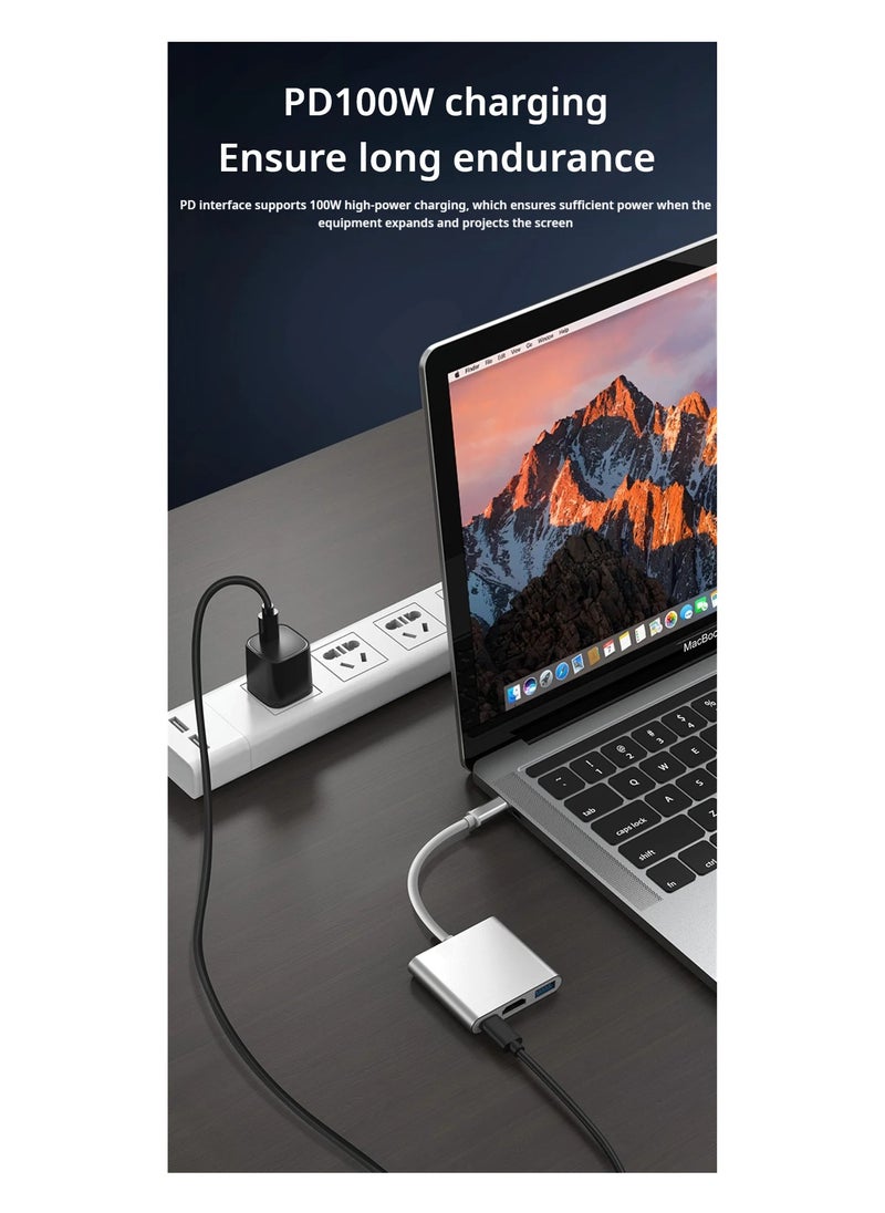 Generic - Multifunctional 3 in 1 USB C Adapter Type C With USB And Macbook Useful In Office Teaching And For Macbook Devices - Image 1
