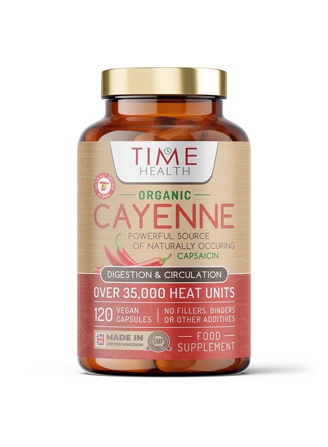 تايم هيلث – فلفل كايين عضوي – دعم الالتهابات – 120 كبسولة - Image 1