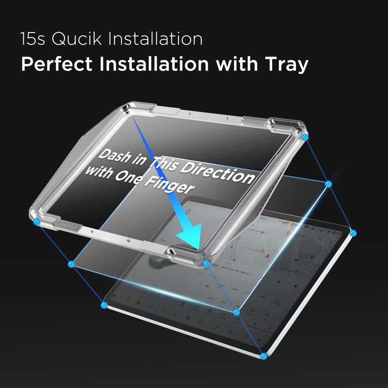 Nestour Screen Protector Fit For Tesla Model 3 Model Y 2016-2023 Alignment Kit 15" Center Control Touch Screen Protector Tempered Glass Tesla Accessories with Super Fast Self-Adhesion, Bubble Free, Anti-Fingerprint, 9H Hardness & Crystal Clear - Image 2