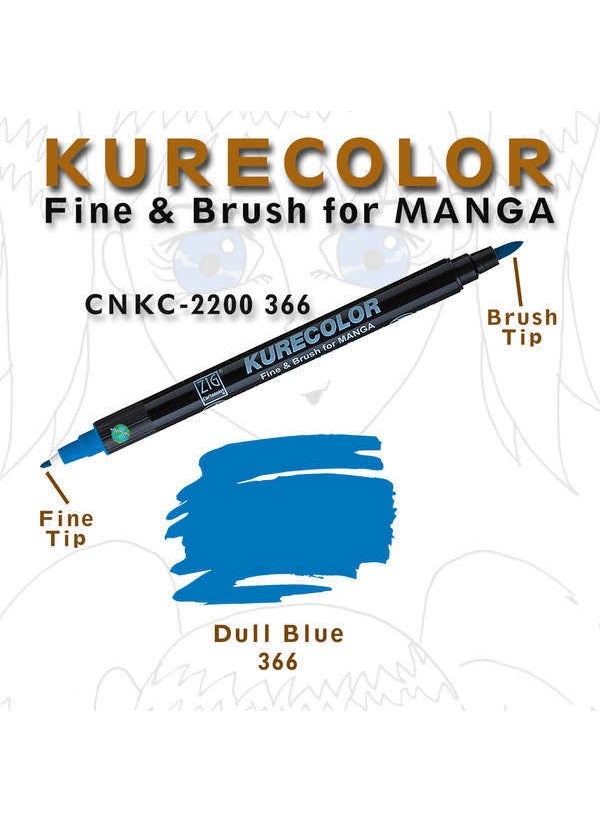 Zig Manga Drawing Pencil 366 Matte Blue For Kurecolor Fine Brush 